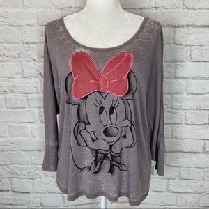 Disney Parks | Minnie Mouse Glitter Bow Shirt NWT